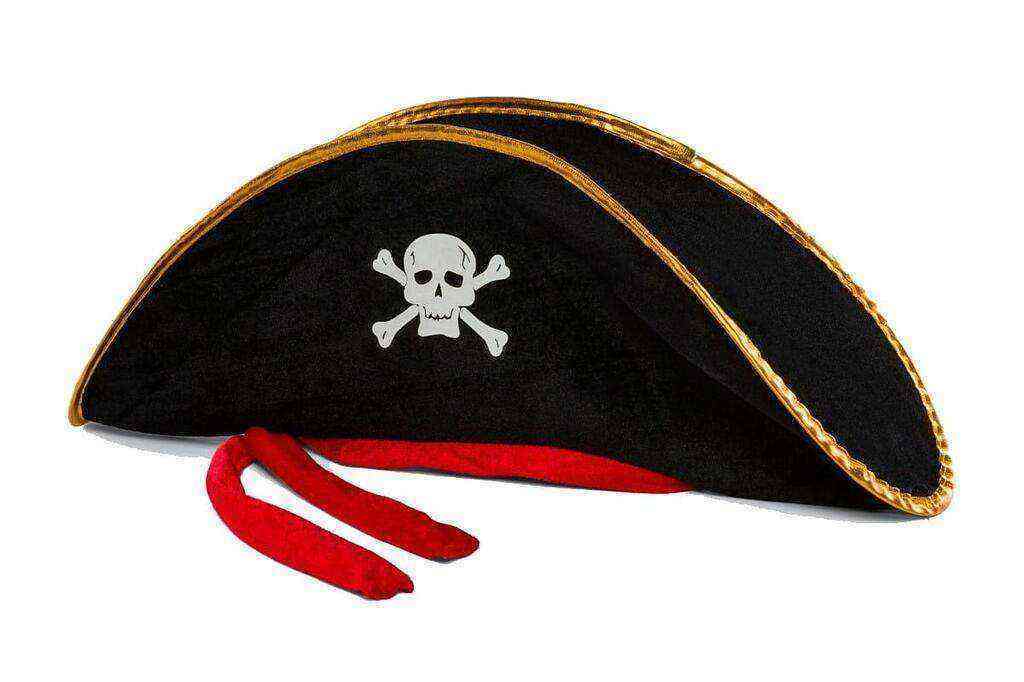 Yetişkin Boy Kadife Jack Sparrow Denizci Korsan Şapkası 50X20 CM