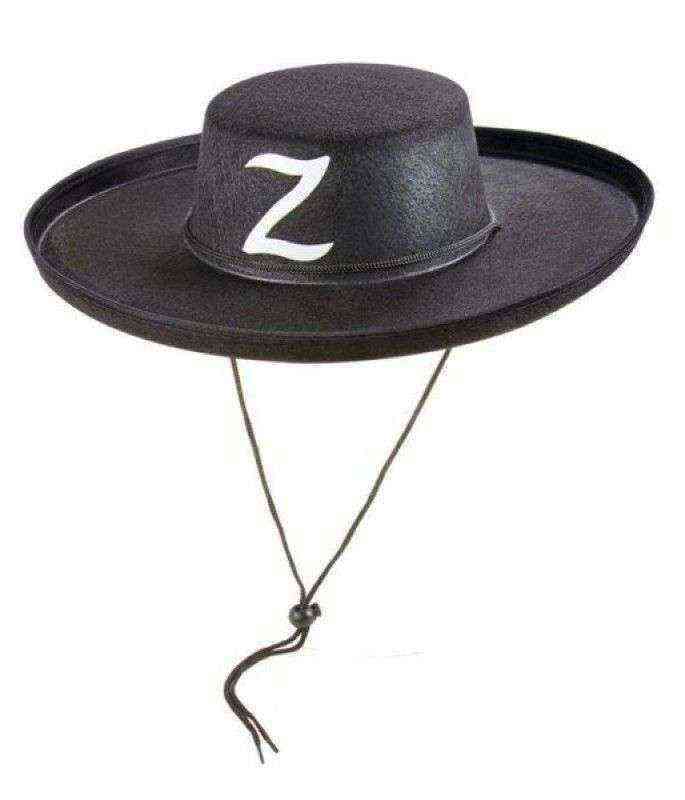 Z Logolu Yetişkin Boy Bağcıklı Zorro Şapkası